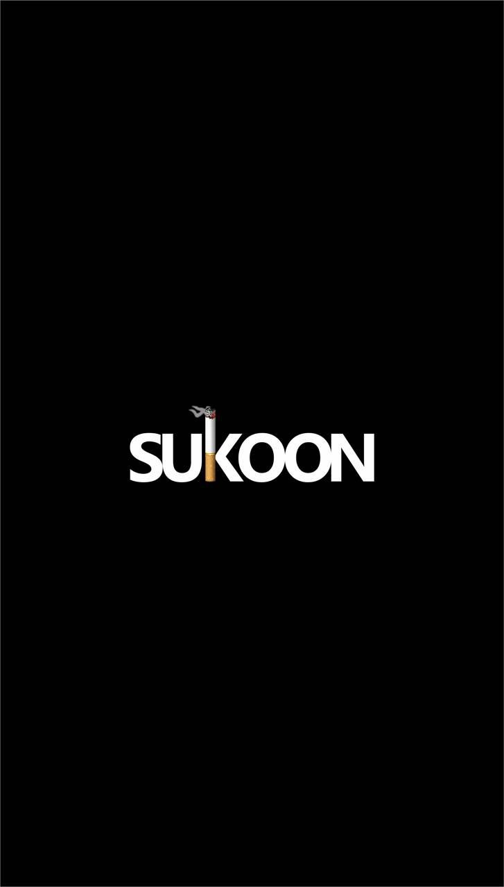 the logo for sukoon is shown on a black background with white letters and an arrow