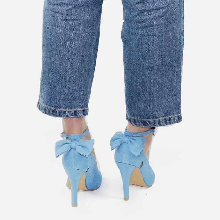 Apricot Heels, Blue Stilettos, Butterfly Heels, High Heels Outfit, Butterfly Shoes, Bow High Heels, Blue High Heels, Women High Heels, Bow Pumps