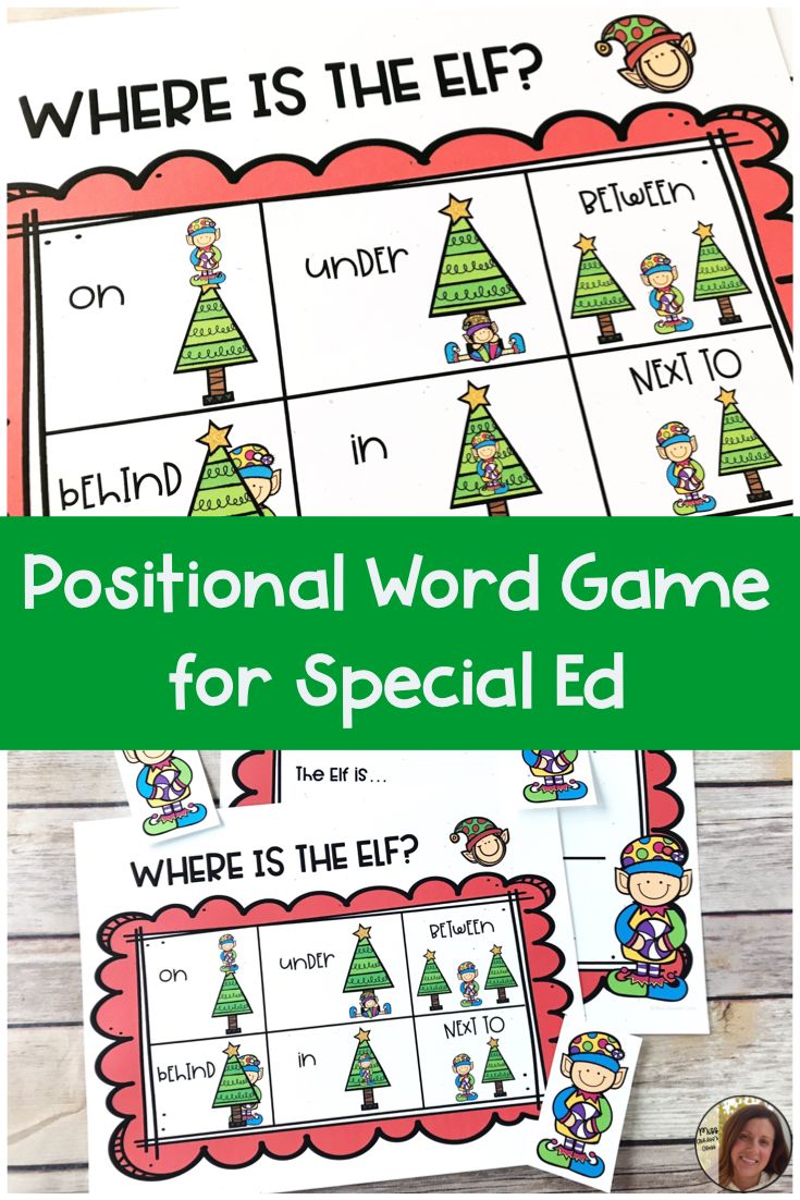 a christmas themed word game for special ed with the words where is the elf?