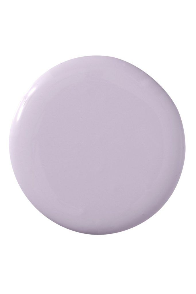 a white plate with a light purple color on the top and bottom, against a white background