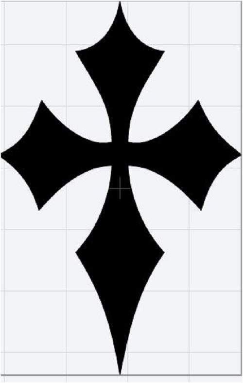 a black and white cross is shown on a tile