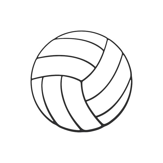 a volleyball ball drawn in line on a white background stock photo - image 34987