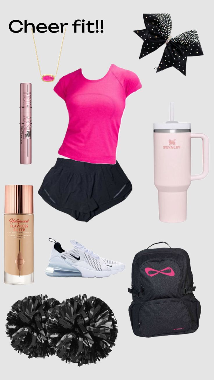 #preppy#outfitinspo #utahgirl #pink #cheer Outfits For Cheer Practice, Preppy Cheer Practice Outfits, Cheer Fits Practice, Cheerleader Tips, Cheer Tryouts Outfit, Cheer Outfits For Practice, Aesthetic Cheer, Preppy Cheer, Cheer Fits