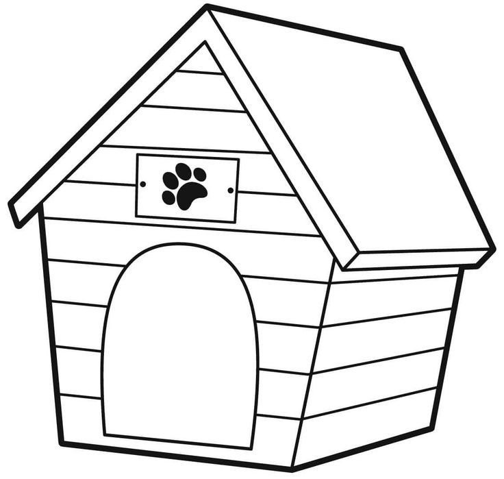 a dog house with a paw printable on it