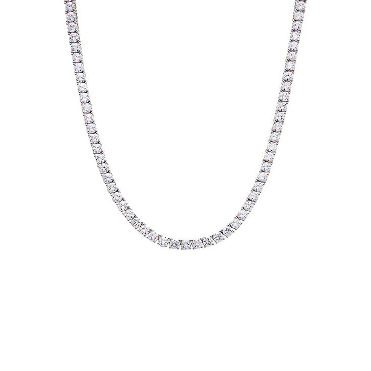 4MM / 16IN / Silver CZ Tennis Necklace - Adina's Jewels Travel Capsule Wardrobe, Sparkle Necklace, Box Clasp, Tennis Necklace, 50th Gifts, Elegant Accessories, Fashion Jewelry Necklaces, Gift Collections, Cz Stone