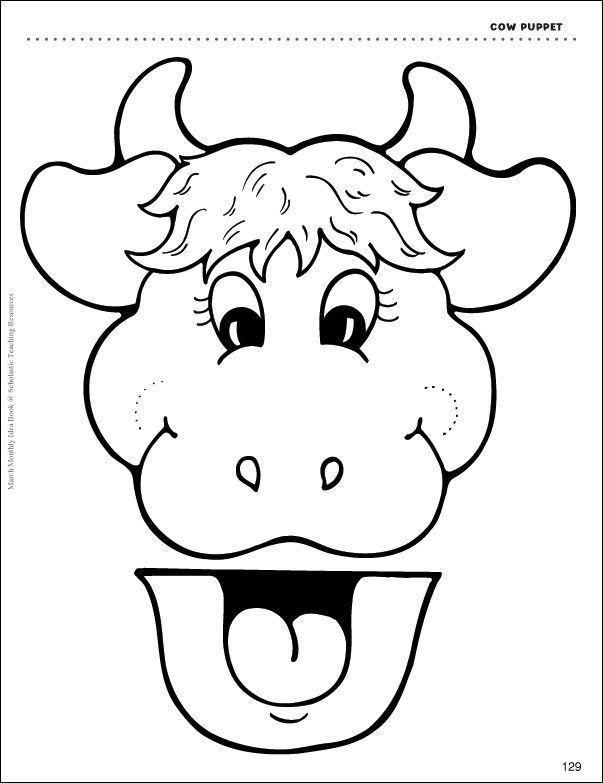 a cow's head is shown in black and white, with the word cow on it