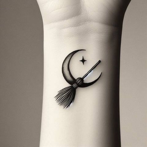 a tattoo on the wrist of a person with a tatoo and an arrow