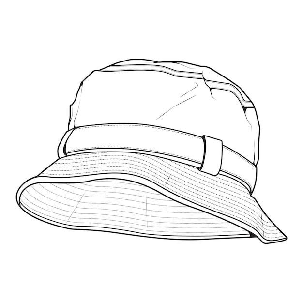 a black and white drawing of a hat