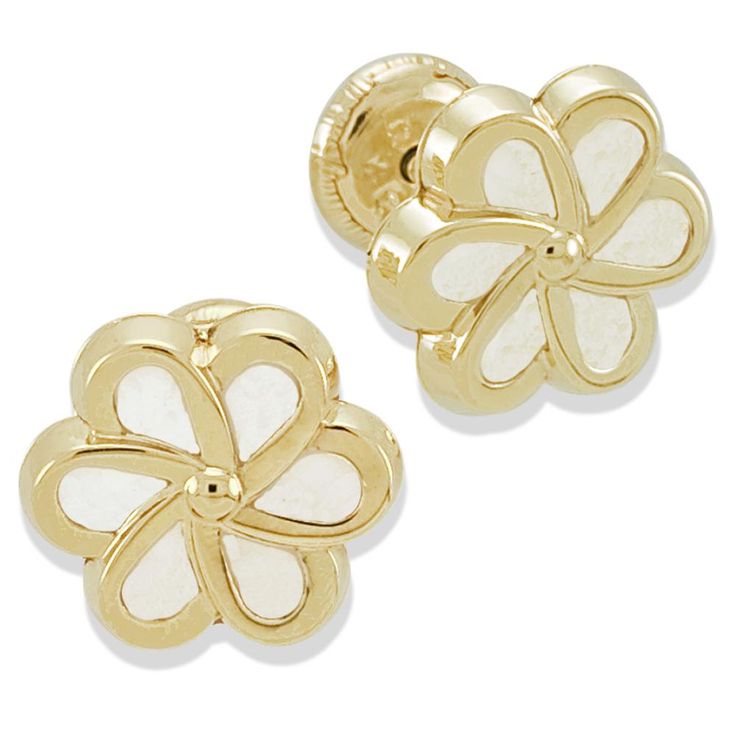 Flower Mother of Pearl Earring in 14K Gold – B.O.S. Jewelers, Inc. White Classic Flower Earrings For Pierced Ears, Elegant Mother Of Pearl Jewelry With Flower Charm, Classic White Flower Earrings For Pierced Ears, White Classic Flower Earrings For Anniversary, Classic White Flower Earrings For Anniversary, Classic White Round Flower Earrings, White Classic Flower Earrings, Classic White Flower Earrings, Classic Flower Earrings For Formal Occasions