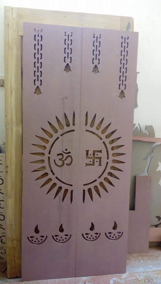 an open door with the number thirty five on it in front of some unfinished pieces of wood