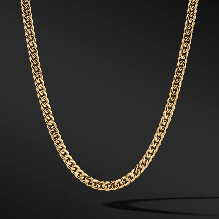 Taking its name from Latin for earth, Terra is a solid cuban link chain designed for max impact. Structural links draw attention with their high polished finish and a special oversized clasp lends it a rich luxuriant effect. It looks great worn solo or layered with shorter chains. 316L Stainless Steel with 14K Gold Bonded Chain, 8mm Wide Elegant Cuban Link Necklace For Formal Occasions, Classic Cuban Link Chain Necklace For Formal Occasions, Classic Cuban Link Necklace For Formal Occasions, Elegant Cuban Link Necklace, Classic Cuban Link Oval Chain Necklace, Elegant Cuban Link Chain Necklace, Elegant Gold Cuban Link Necklace With Cable Chain, Modern Jewelry With Curb Chain Oval Link, Modern Jewelry With Oval Link Curb Chain