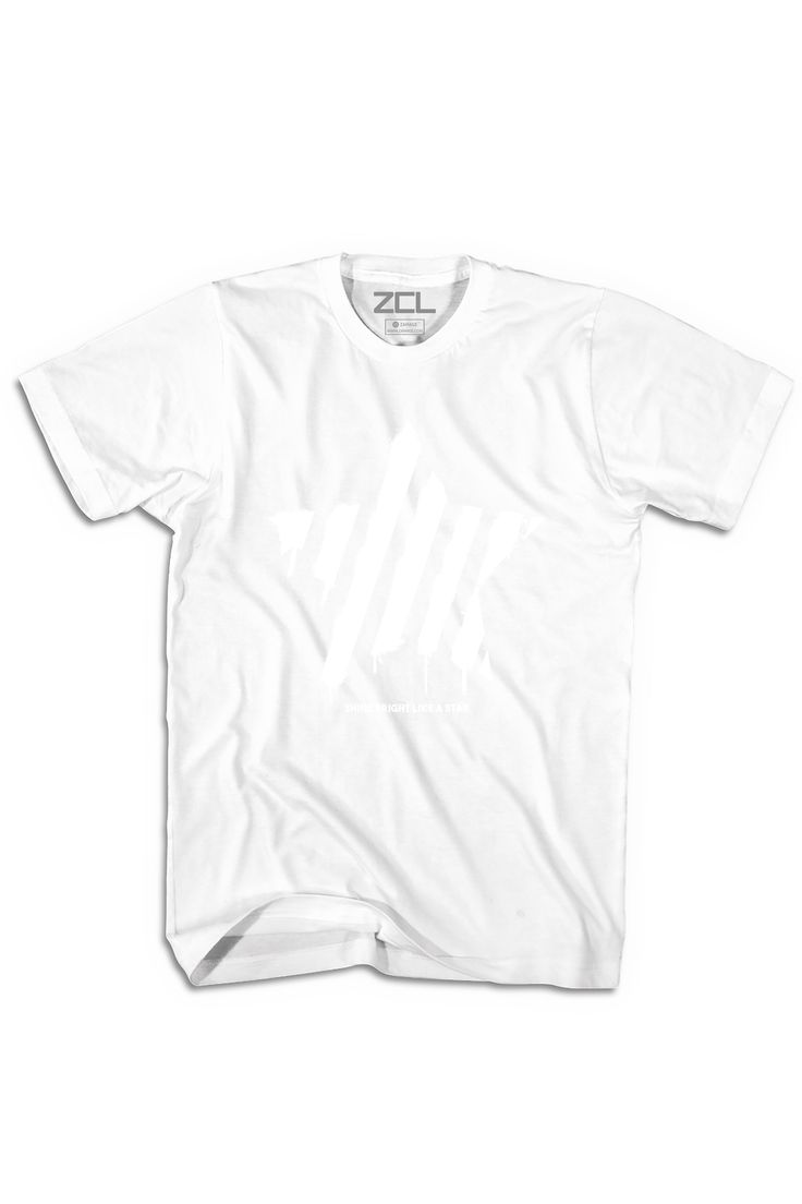 Like A Star Tee (White Logo) - Zamage White Star Logo Top For Streetwear, White Tops With Star Logo For Streetwear, White Summer Tops With Star Logo, White Graphic Tee With Star Logo, White Short Sleeve T-shirt With Star Logo, White Star Print Short Sleeve Top, Casual White T-shirt With Star Print, White Relaxed Fit Top With Star Print, White Star Print Short Sleeve T-shirt