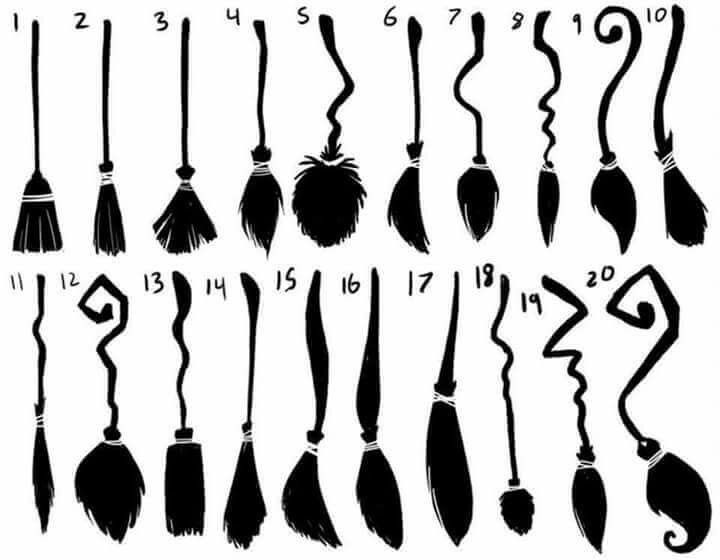 an image of brooms and brushes silhouettes