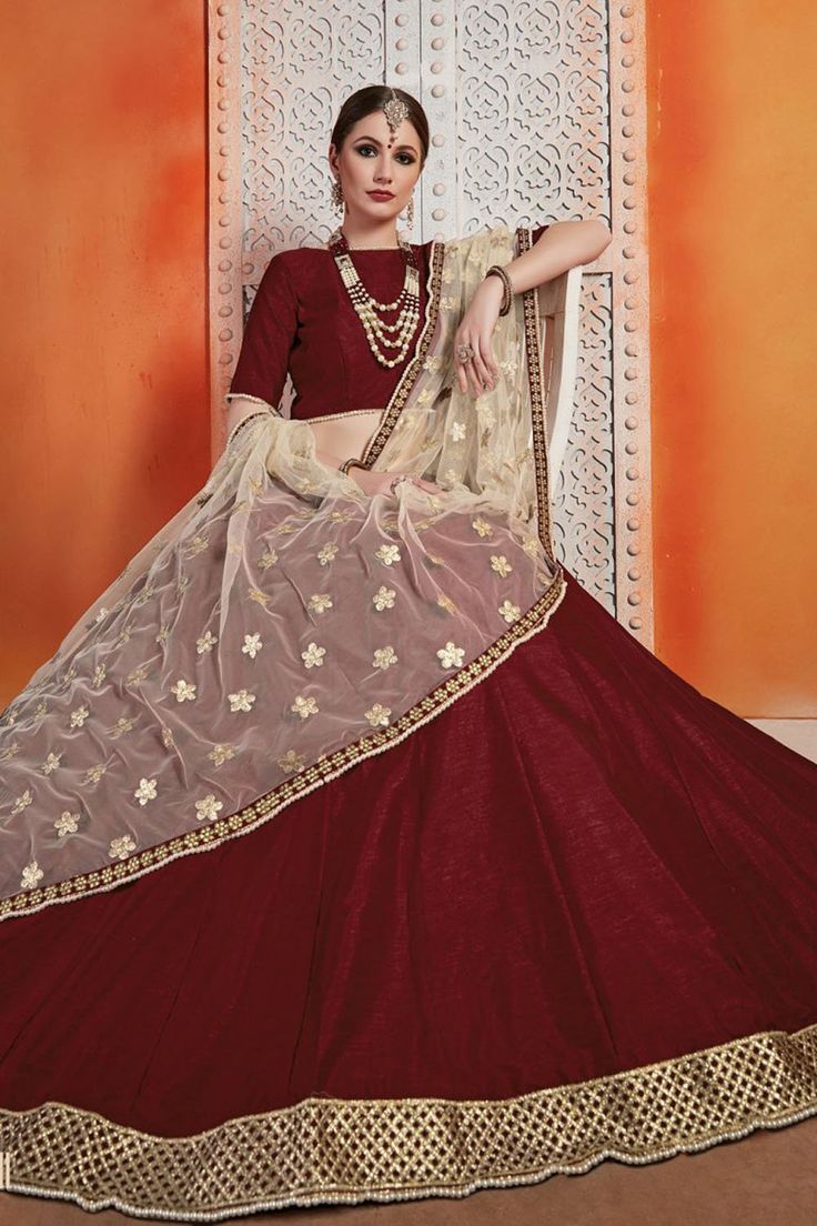 Maroon Lehenga Choli, Trendy Lehenga, Plain Lehenga, Women Lehenga, Maroon Lehenga, Diwali Dresses, Bridesmaid Lehenga, Simple Lehenga, Maroon Wedding