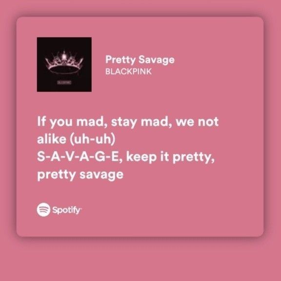 a pink square with the words pretty savage blackpink on it and an image of