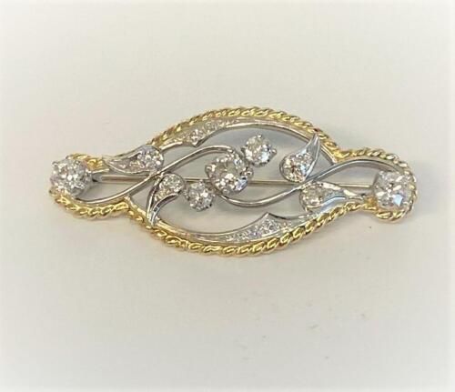 (eBay) Find many great new & used options and get the best deals for Platinum /14K Yellow Gold and Diamond Brooch at the best online prices at eBay! Free shipping for many products! Gold Brooches With Diamond Accents For Formal Occasions, Gold Diamond Brooch For Anniversary, Elegant Gold Brooches With Diamond Accents, Formal Yellow Gold Brooches With Diamond Accents, Classic Yellow Gold Brooch For Anniversary, Formal Yellow Gold Brooch With Diamond Accents, Diamond Yellow Gold Brooch For Anniversary, Formal Yellow Gold Brooches With Single Cut Diamonds, Gold Brooches With Single Cut Diamonds For Anniversary