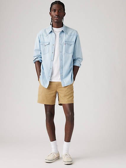 Our XX Chino Authentic Shorts are a symbol of summer sartorial tradition. Relaxed, ultra-versatile and supremely soft;these shorts live up to their name. And where comfort is concerned, these are it. A roomy, relaxed fit Two front pockets for a classic style Cut with a mid-length silhouette Features a hidden zip-secure pouch in the right pocket With a 6-inch inseam Tan Shorts Outfit Men, Chino Shorts Mens Outfit, Men’s Shorts, Tan Shorts Outfit, Wfh Wardrobe, Khaki Shorts Outfit, Clean Boy Aesthetic, Mens Summer Shorts, Xmas Gifts Ideas