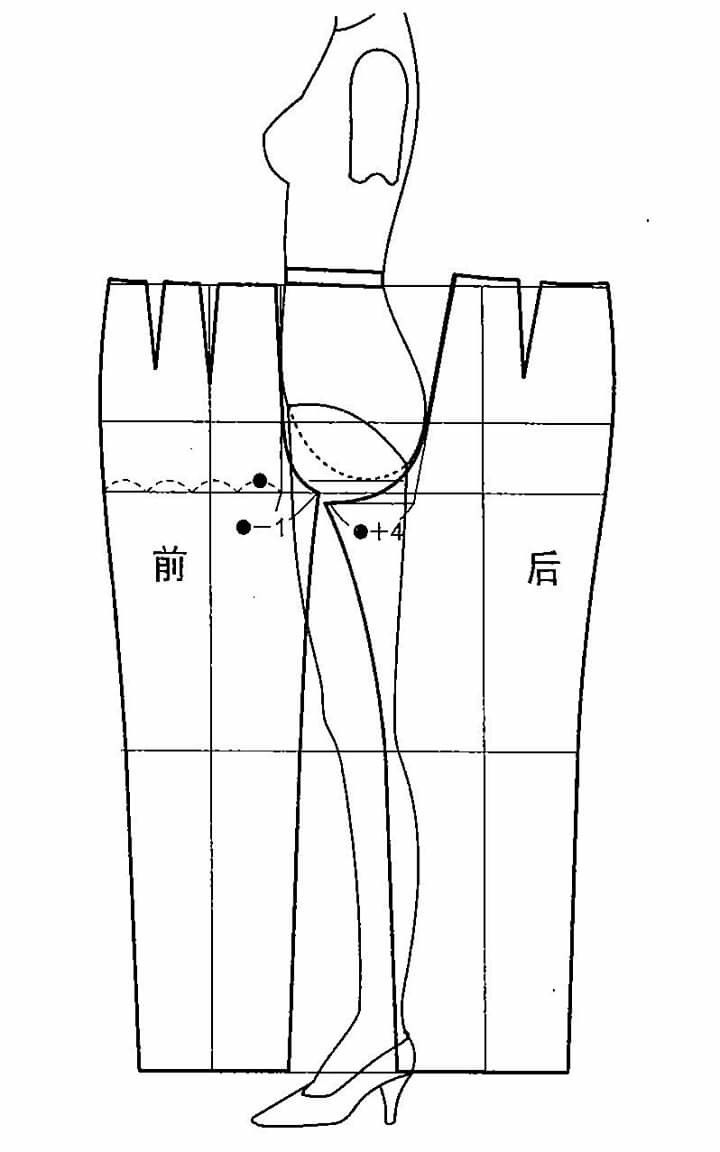 a drawing of a woman standing in front of a wall with chinese characters on it