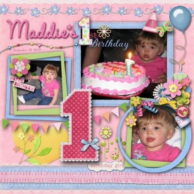 a birthday card with two pictures of babies and one candle on top of the cake