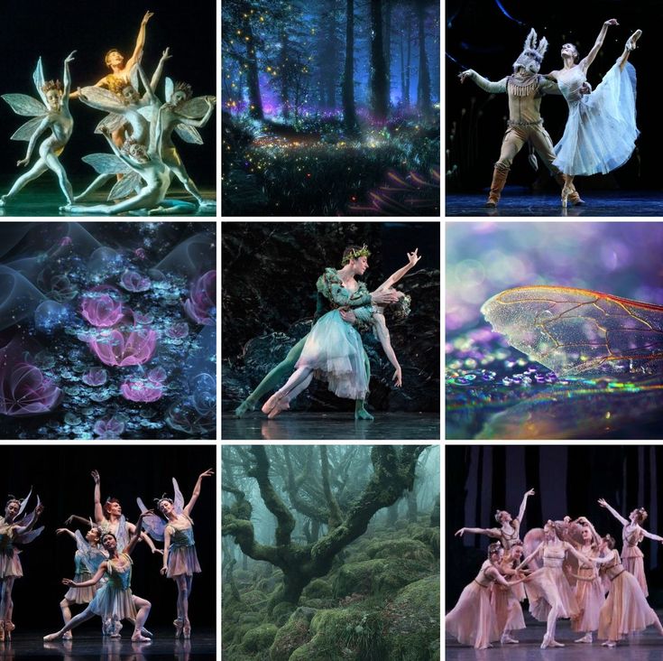 several photos of ballet dancers in various poses