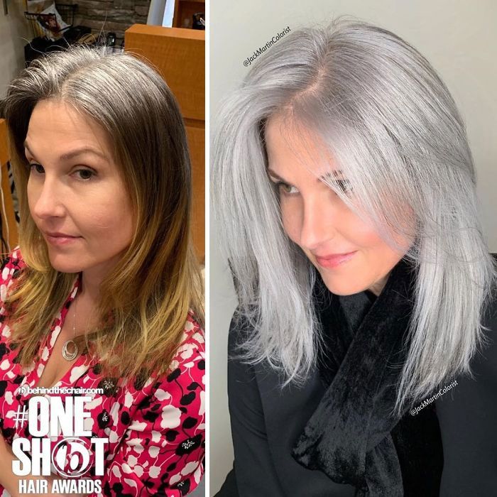 Κούρεμα Bob, Grey Hair Transformation, Gorgeous Gray Hair, Grey Hair Inspiration, Grey Roots, Gray Hair Growing Out, Macaroon Recipes, Silver Hair Color, Silver Grey Hair