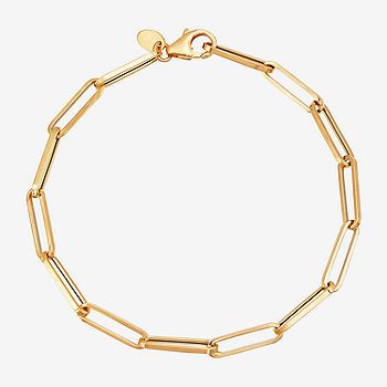 Made in Italy 14K Gold 7.5 Inch Hollow Paperclip Chain Bracelet - JCPenney Gold Chain Bracelets, Helzberg Diamonds, Gold Alloys, India Jewelry, Watch Chain, Gold Bracelet Chain, Girly Jewelry, Chain Link Bracelet, Paper Clip