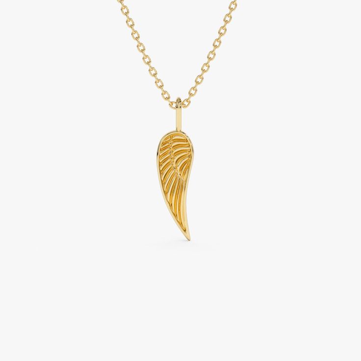 14K Angel Wings Pendant Necklace 14K Gold Ferkos Fine Jewelry Angel Wings Pendant, Wings Pendant, Feather Pendant Necklace, Gold Angel Wings, Gold Wing, Angel Wing Pendant, Gold Angel, Gold Armband, Wing Necklace