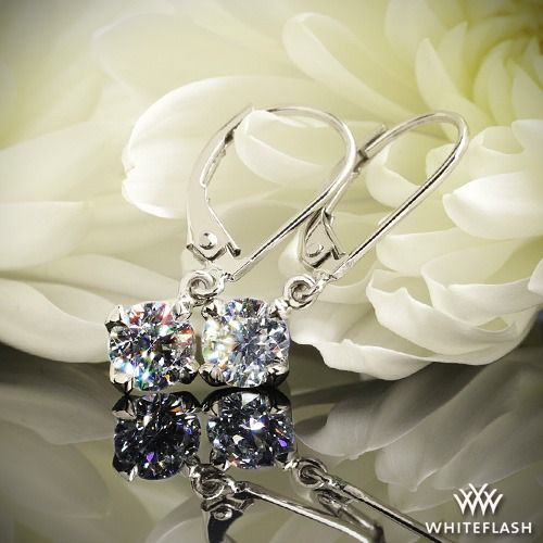 A truly dazzling design, the "Inspiration-Al" Diamond Earring Settings are the perfect choice for your diamonds! A secure lever back top connects with a beautiful 4 prong dangle that will display your choice of round diamond from 0.50ctw to 2.00ctw. Elegant White Gold Earrings With Lever Back, Elegant Sterling Silver Jewelry With Lever Back, Classic Sterling Silver Jewelry With Lever Back, Luxury Wedding Earrings With Lever Back Ear Wires, Sterling Silver Round Cut Earrings For Everyday Luxury, Everyday Luxury Prong Set Diamond Drop Earrings, Luxury Everyday Prong-set Drop Earrings, Classic Lever Back Jewelry For Anniversary, Classic Moissanite Diamond Drop Earrings