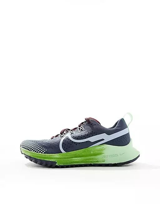 Nike Pegasus Trail 4 sneakers in navy and green | ASOS Green Low-top Trail Running Shoes For Jogging, Dynamic Green Sneakers For Training, Dynamic Green Training Sneakers, Green Low-top Walking Shoes For Jogging, Sporty Green Sneakers For Training, Functional Sports Running Shoes With Rubber Waffle Outsoles, Functional Running Shoes With Rubber Waffle Outsoles For Sports, Green Dynamic Trail Running Shoes For Sports, Outdoor Green Running Shoes With Waffle Outsoles