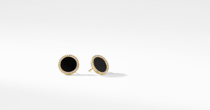 Shop the DY Elements® Stud Earrings in 18K Yellow Gold with Black Onyx and Pavé Diamonds from David Yurman. Enjoy free shipping on all online orders. Luxury Yellow Gold Jewelry For Workwear, Luxury Black Round Earrings, Luxury Gold Onyx Earrings, Black 14k Gold Earrings With Polished Finish, 14k Gold Black Earrings With Polished Finish, Black Polished Finish Fine Jewelry Earrings, Luxury Black Onyx Earrings, Luxury Black Jewelry For Workwear, Luxury Yellow Gold Onyx Earrings