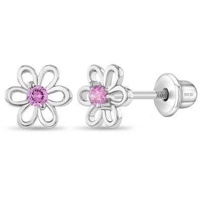 Beautiful openwork flower earrings for little girls.This adorable design is crafted entirely in 925 sterling silver, a naturally HYPOALLERGENIC, making it safe for sensitive ears. They feature threaded posts and a safety back system to ensure your child's earrings stay comfortably in place.These toddler & young girl earrings make a perfect gift for any occasion and everyday fashion. A complimentary gift box is included for easy giving! Teen Necklaces, Teen Earrings, Teen Jewelry, Baby Earrings, Floral Studs, Thread Earrings, Kids Earrings, Women's Jewelry Sets, Kids Necklace