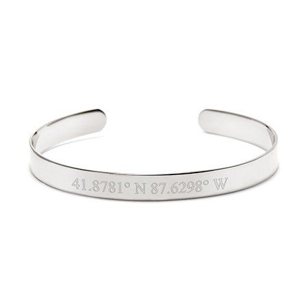 Custom Coordinate Silver Cuff Bracelet Custom Engraved Bracelet, Silver Engraved Bracelet, Coordinates Bracelet, Jewelry For Kids, Pandora Jewelry Charms, Hair Tie Bracelet, Womens Cuff Bracelets, Metal Cuff Bracelet, Cuff Bangle Bracelet