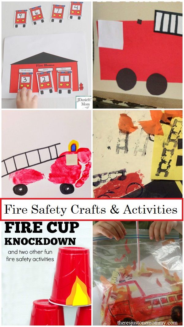 fire safety crafts and activities for kids to do with the fire truck, fire hydrant and