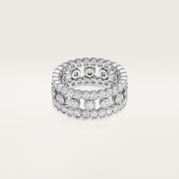 Cartier - Broderie de Cartier ring - Ring White gold/Gold - Broderie de Cartier ring, white gold 750/1000, set with 70 brilliant-cut diamonds totaling 2.43 carats (for size 52). Please note that the carat weight, number of stones and product dimensions will vary based on the size of the creation you order. For detailed information please contact us. Luxury Cartier White Gold Wedding And Engagement Ring, Most Expensive Ring, Trinity Bracelet, Trinity Necklace, Cartier Earrings, Huge Rings, Expensive Rings, Cartier Necklace, Rings Collection