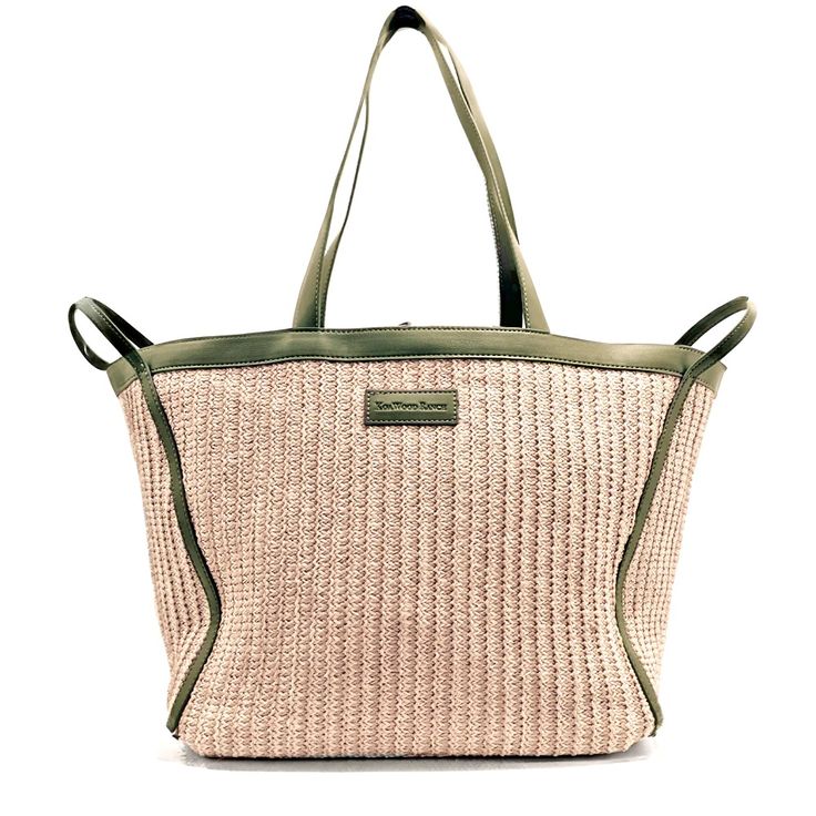 Summer Raffia Tote | KoaWood Ranch Chic Green Straw Bag For Travel, Chic Green Straw Bag For Vacation, Modern Beige Woven Straw Bag, Chic Green Straw Bag For Beach, Chic Green Straw Bag For The Beach, Chic Sand-colored Beach Bag, Chic Green Beach Bag For Spring, Chic Green Woven Straw Bag, Green Beach Bag For Summer Weekend