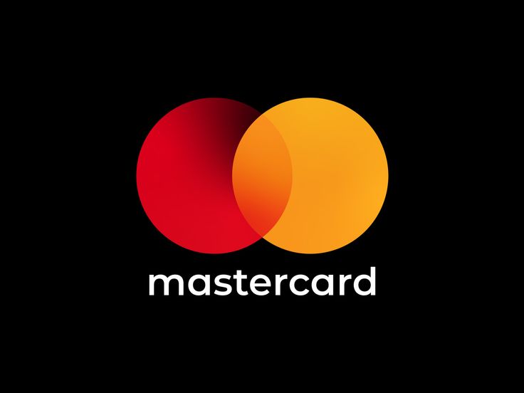 the logo for mastercard is shown in red and orange circles on a black background