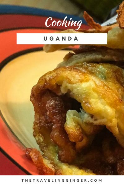 a plate with some food on it and the words cooking uganda above it