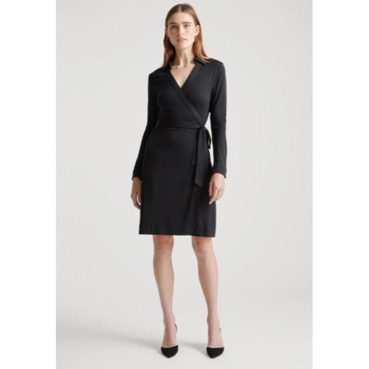 Quince Women's Silk Wrap Dress Color: Black Size: Medium Retail: $129.90 Condition: New With Tags 100% Silk Breathable Stretch Anti-Wrinkle Fabric V-Neck Collar With A True Wrap Closure Intended To Be Knee-Length Measurements 19.5" Pit-To-Pit 38" Length Silk Wrap Dress, Jersey Wrap Dress, Apiece Apart, Long Sleeve Wrap Dress, Tuxedo Dress, Black Wrap, Silk Wrap, Black Wrap Dress, Mini Wrap Dress