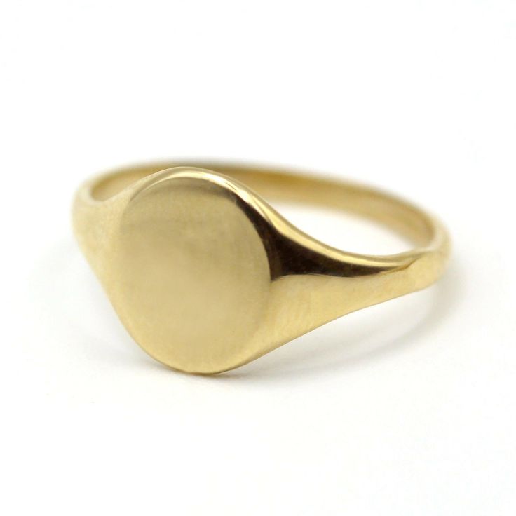 14k Solid Gold Signet Ring - Handmade in NYC, Jewelry Designer Brand Mark Metal, 9mm Ring, Oval Signet Ring, Baby Rings, Fine Gold Jewelry, Gold Color Ring, Gold Face, Signet Rings, Gold Signet Ring