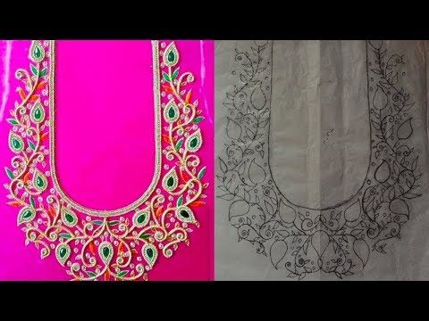 two different types of blouses with embroidery work on them