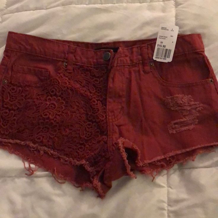 Ew Red Cut Off Shorts Red Forever 21 Bottoms For Summer, Forever 21 Red Summer Bottoms, Red Forever 21 Summer Bottoms, Casual Burgundy Shorts, Spring Burgundy Cotton Bottoms, Red High-waisted Jean Shorts For Spring, Summer Cotton Bottoms In Burgundy, Summer Cotton Burgundy Bottoms, Trendy Burgundy Bottoms For Summer