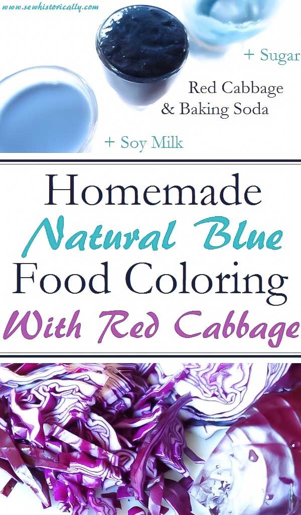 homemade natural blue food coloring with red cabbage, soy milk and baking soda recipe book