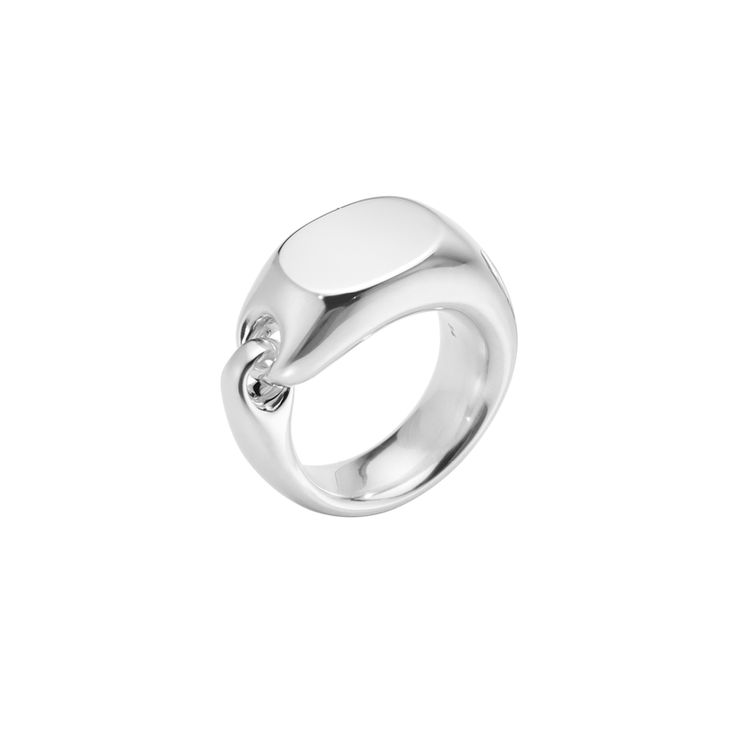 This sculptural signet ring is formed by a single, interlocking loop of gleaming sterling silver. Its bold, organic form was envisioned by jewellery designer Jacqueline Rabun and adds a touch of contemporary edge to any look. Georg Jensen Jewelry, Silver Cutlery, Silver Signet Ring, Contemporary Ring, Jewellery Designer, Georg Jensen, Organic Form, Jewelry For Her, Pendant Rings