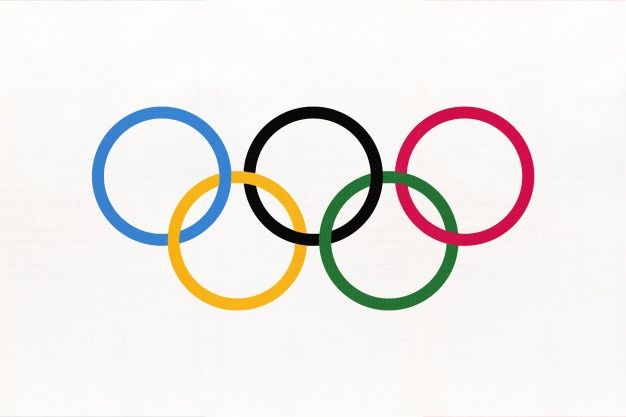 the olympic rings are shown on a white background