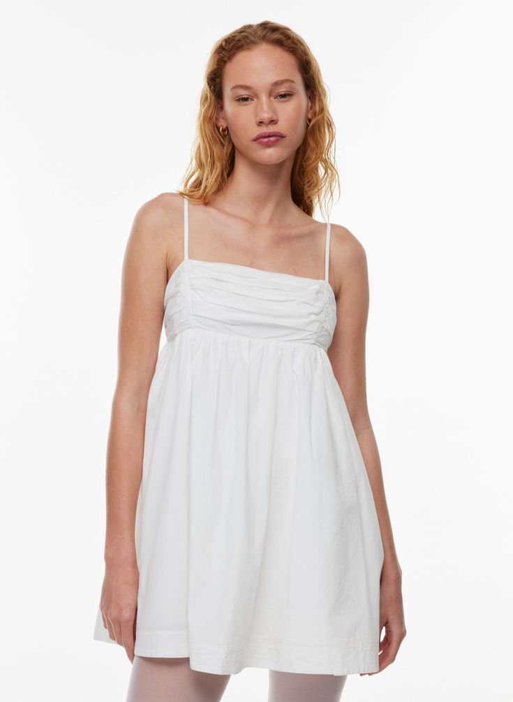 PROOF POPLIN DRESS | Aritzia Summer Cotton Mini Dress With Straps, Summer Cotton Suspender Dress, Summer Cotton Suspender Dress With Straps, Spring Cotton Mini Suspender Dress, Spring Cotton Suspender Dress In Mini Length, Cotton Suspender Dress, Mini Length For Spring, Summer Cotton Suspender Dress With Adjustable Straps, Spring Mini Cotton Suspender Dress, Cotton Sundress With Spaghetti Straps