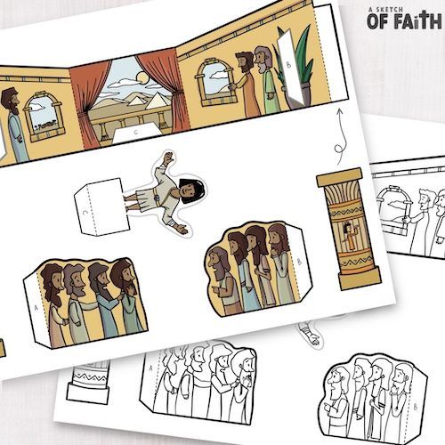 an image of the story of jesus's birth with cut outs and instructions to make it