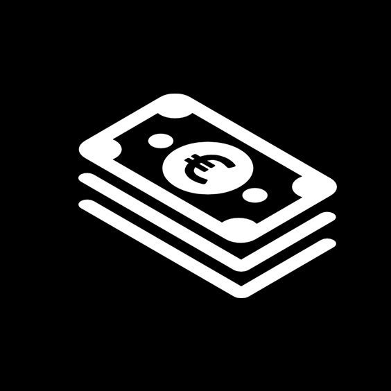 a black and white image of a stack of money