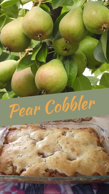 pear cobbler recipe with text overlay