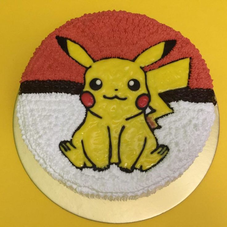 a cake with a pikachu design on it