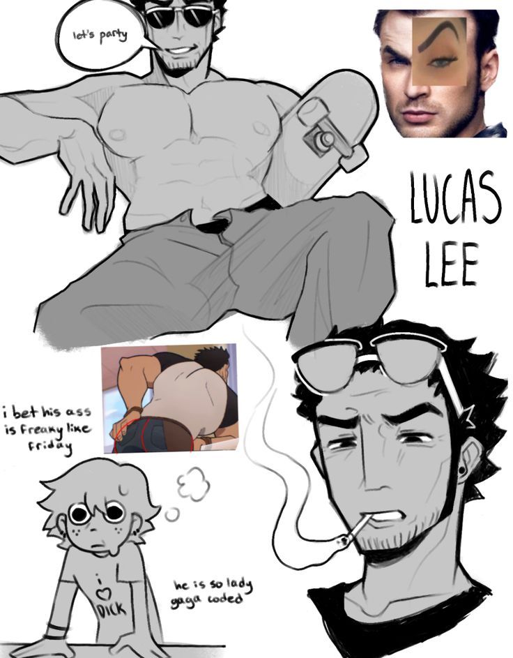 an image of the character lucas lee in his own avatar, with different facial expressions